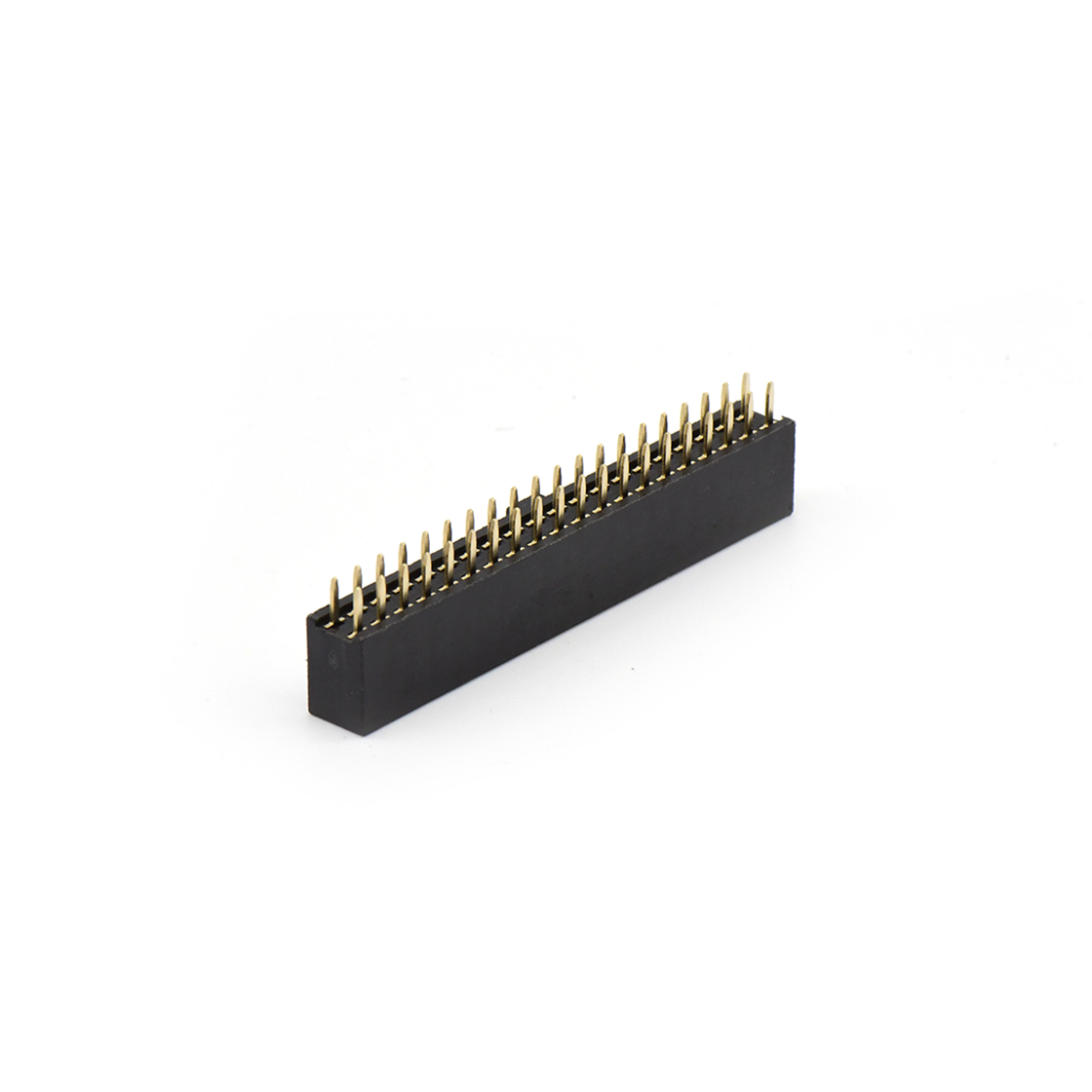 Pitch 2.54mm 180 双排 DIP Y型排母H8.5W6.0 PC 3.2带凸2X20P黑色PBT镀全金G/F